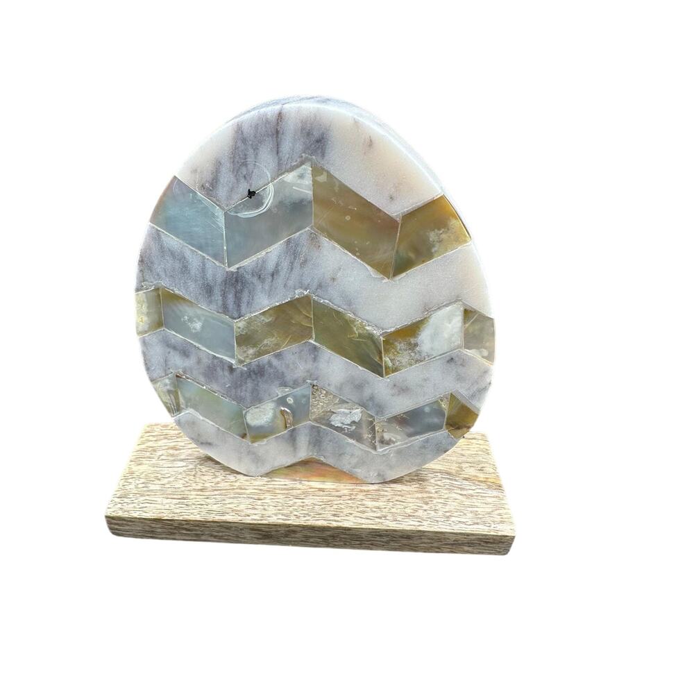Luxehabitat Marble Easter Egg Bookend Statue Figurine Mantle Display